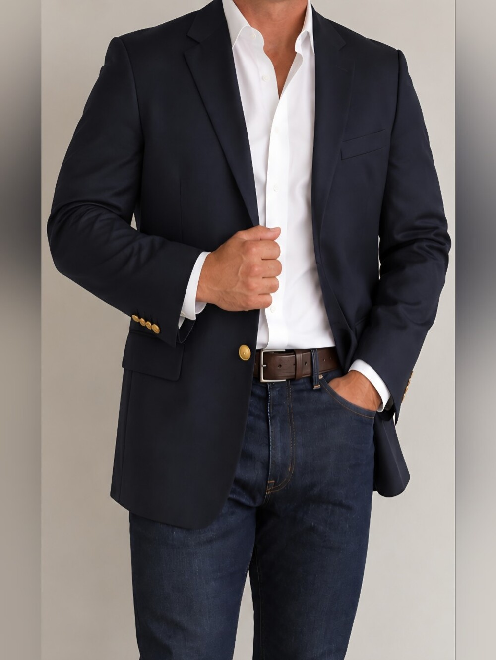 Brooks Brothers Navy Blazer with Gold Buttons